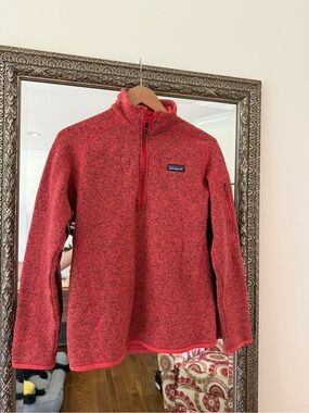 Patagonia Better Sweater - Heathered Pink Quarter-Zip Pullover - Sz M